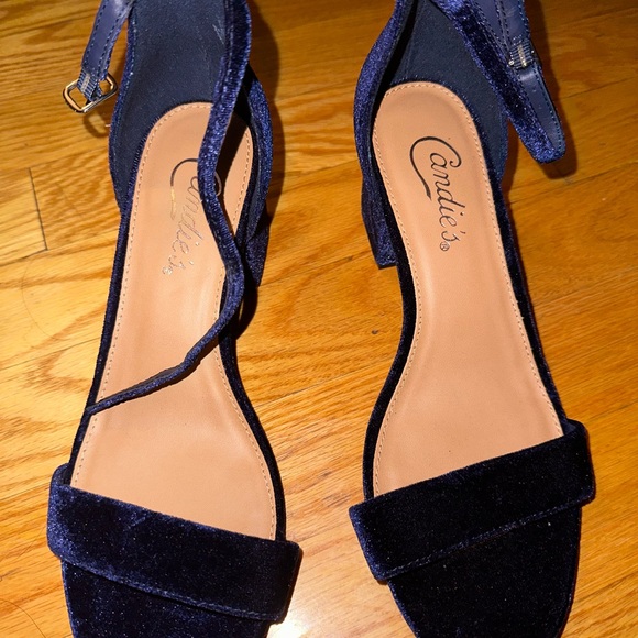 Candie's Shoes - Candie’s Velvet Blue Block Hell
